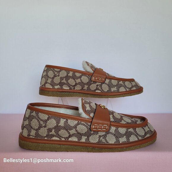 COACH Forest Slipper In Signature Textile Jacquard & Leather-Women’s Size 9B ⭐ - Picture 10 of 16